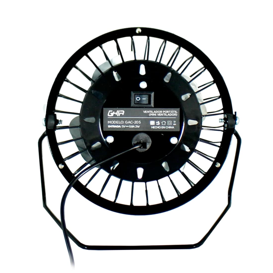 Mini Ventilador De Escritorio GHIA, Metálico de 4 Aspas, Alimentación por USB, 4" (10.16CM)