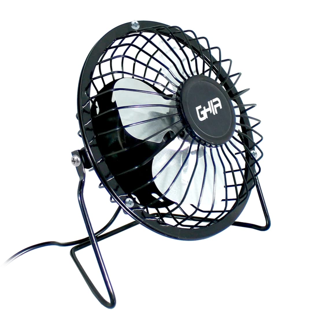 Mini Ventilador De Escritorio GHIA, Metálico de 4 Aspas, Alimentación por USB, 4" (10.16CM)