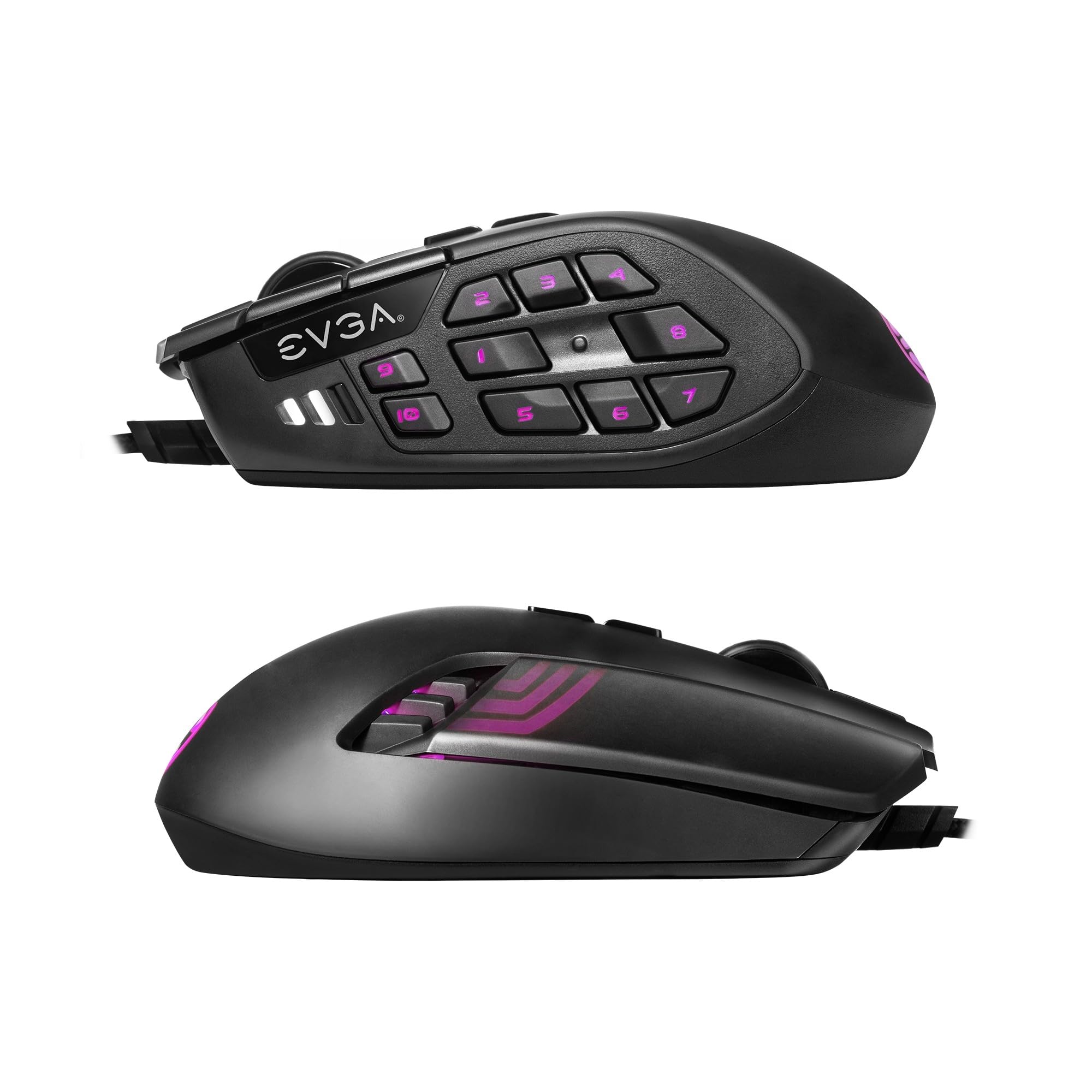 EVGA Ratón para Juegos X15 MMO, 8K, con Cable, Negro, Personalizable, 16.000 dpi, 5 perfiles, 20 Botones, ergonómico 904-W1-15BK-KR
