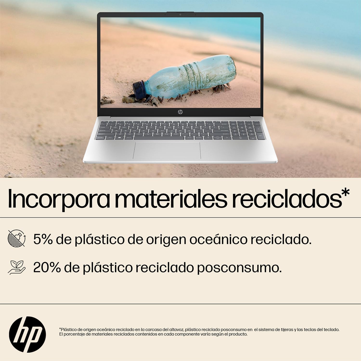 Laptop HP AMD Ryzen 7 7730U RAM 16GB NVMe 512GB Pantalla 15.6" HD Win11 Home