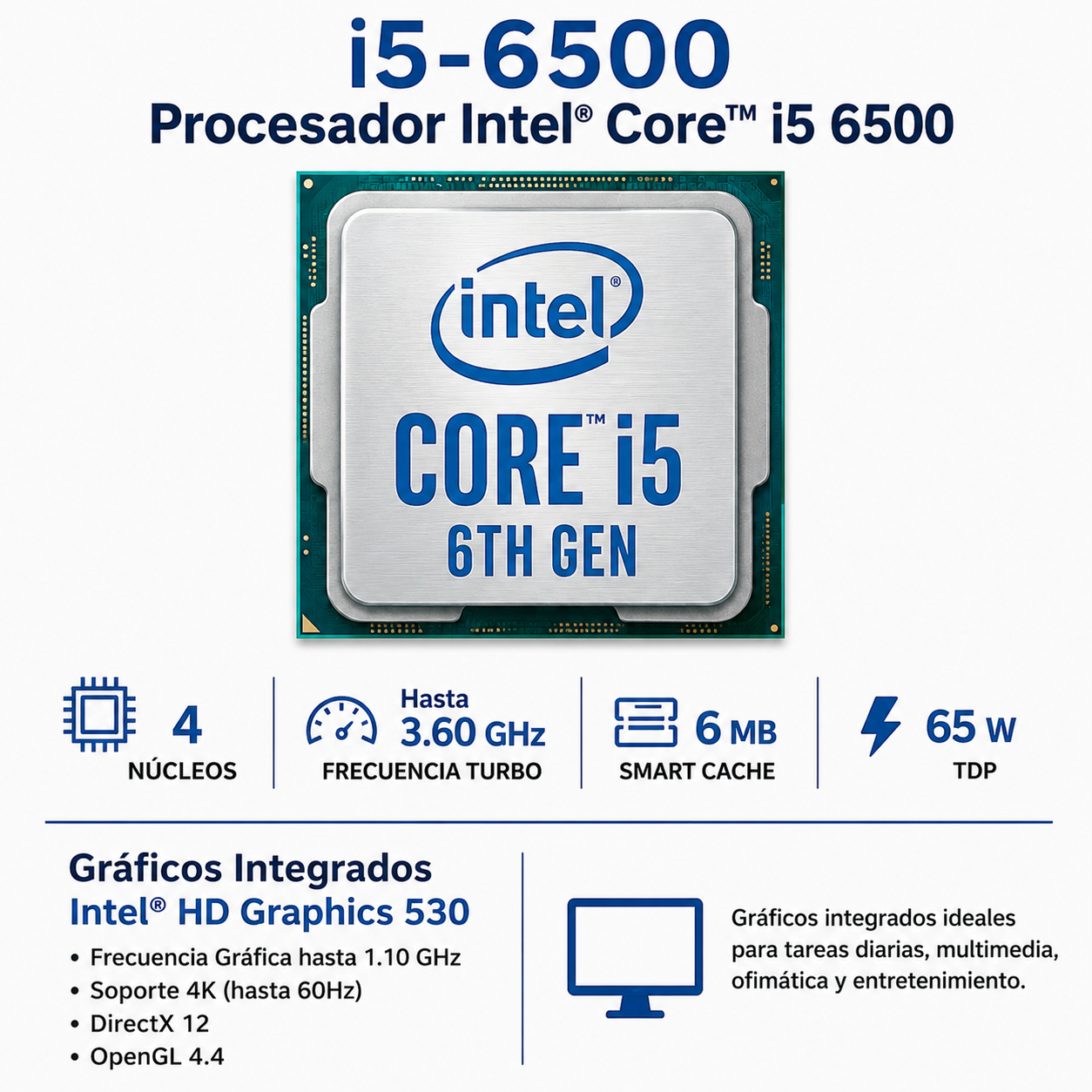 MINI CPU DELL OPTIPLEX CORE I5-6500 RAM 8GB SSD 128GB WiFi