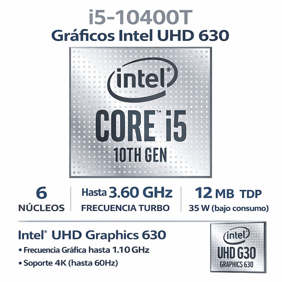 CPU HOGAR CORE I5 10400 RAM 16GB SSD 480GB INTEL UHD GRAPHICS 630