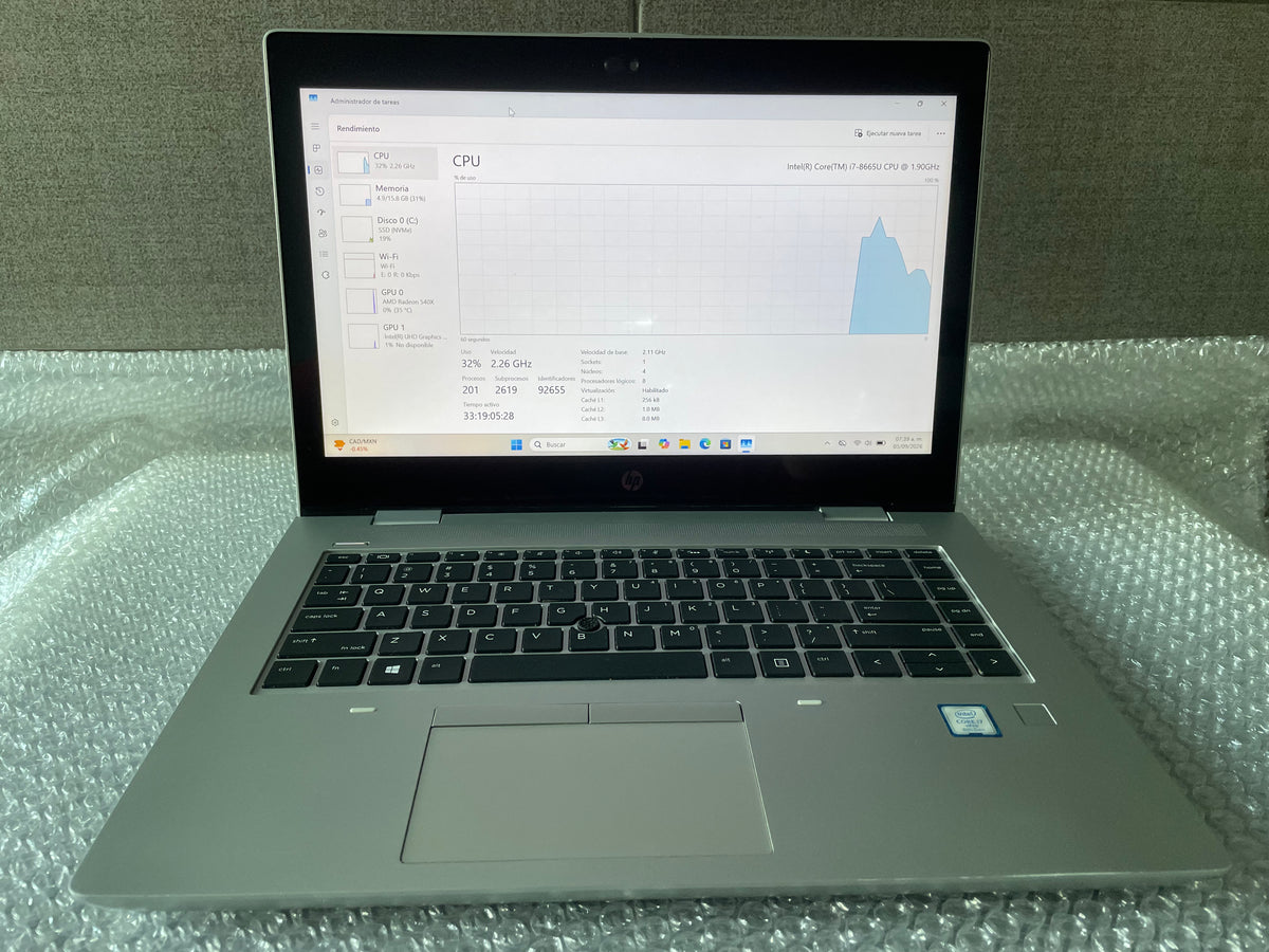 HP ProBook 640 G5 Core i7 8va Gen. RAM 16GB M.2 512GB Radeon 540X 2GB