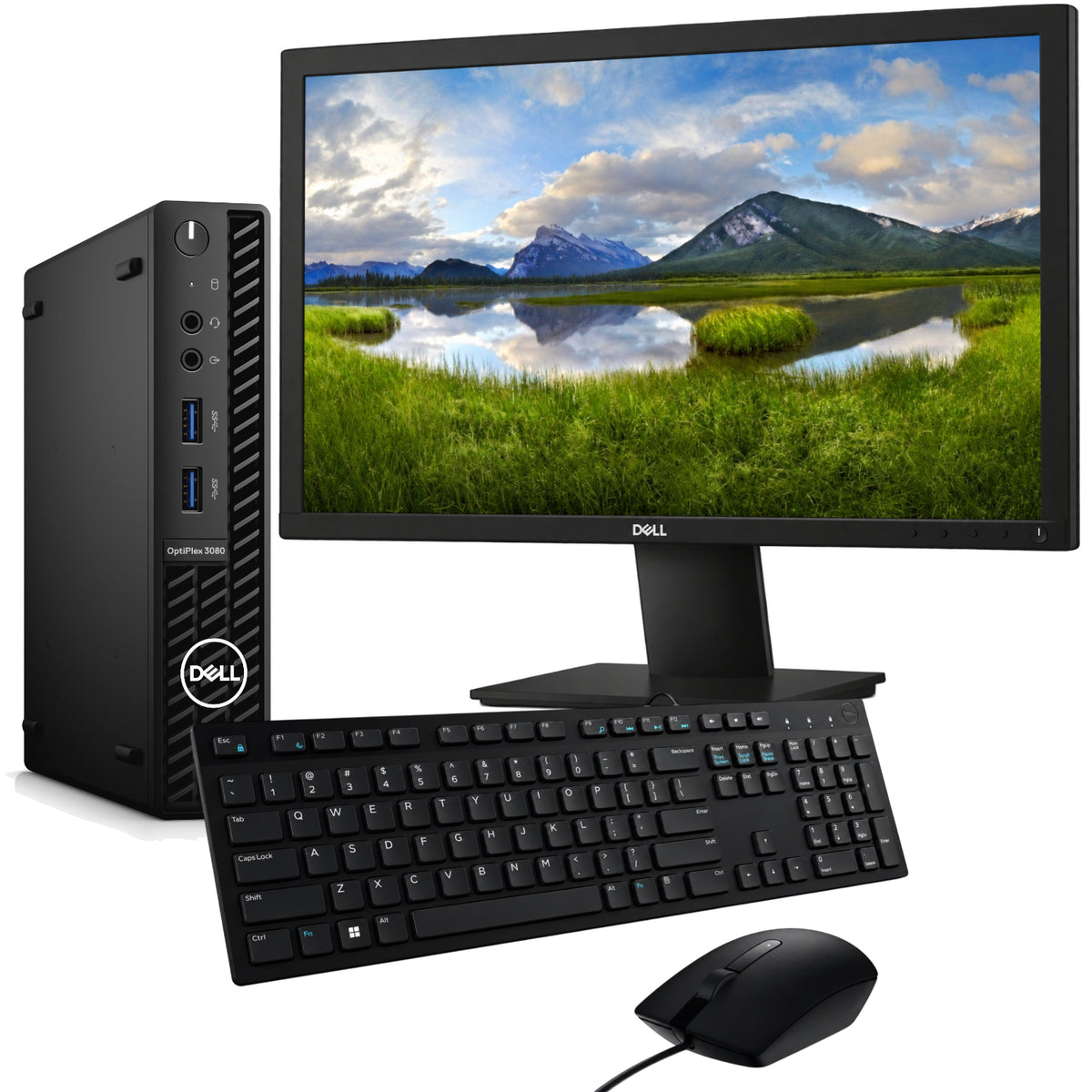 Mini PC Dell Optiplex 3080 Core i3-10100T RAM 8GB NVMe 128GB Monitor 22"