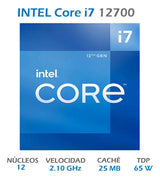 PC DE OFICINA CORE I7 12700 RAM 32GB SSD 480GB
