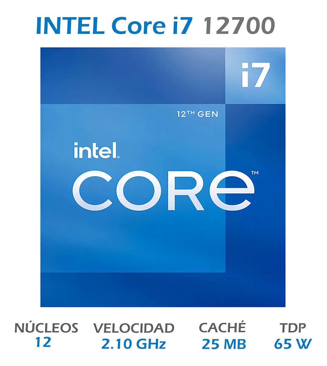 CPU GAMER CORE I7 12700 RAM 16GB M.2 480GB 750W 80+ GRAPHICS 770
