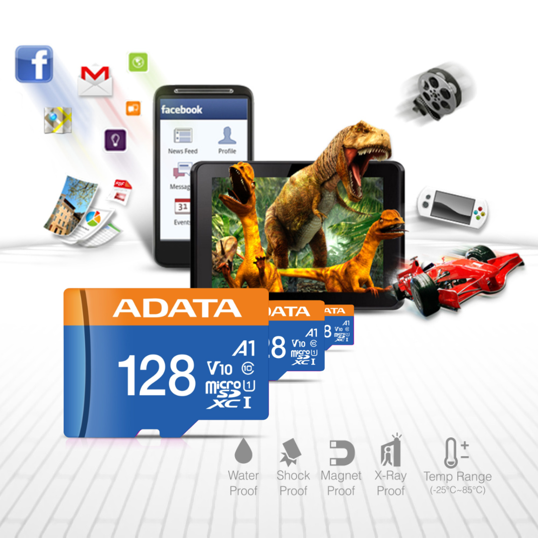 Tarjeta MicroSD Adata Premier, 128GB Memoria microSDXC UHS-I Clase 10, con Adaptador