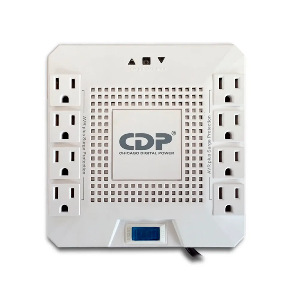 CDP AVRPRO1808 Regulador 1800Va/1Pc000W, 8 Contactos, Protector RJ-45 y RJ-11 Supresor de Picos, Negro