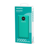 PowerBank ADATA, 20,000 mAh. Compatible con Qualcomm QC 3.0 con Pantalla Digital, Color Verde