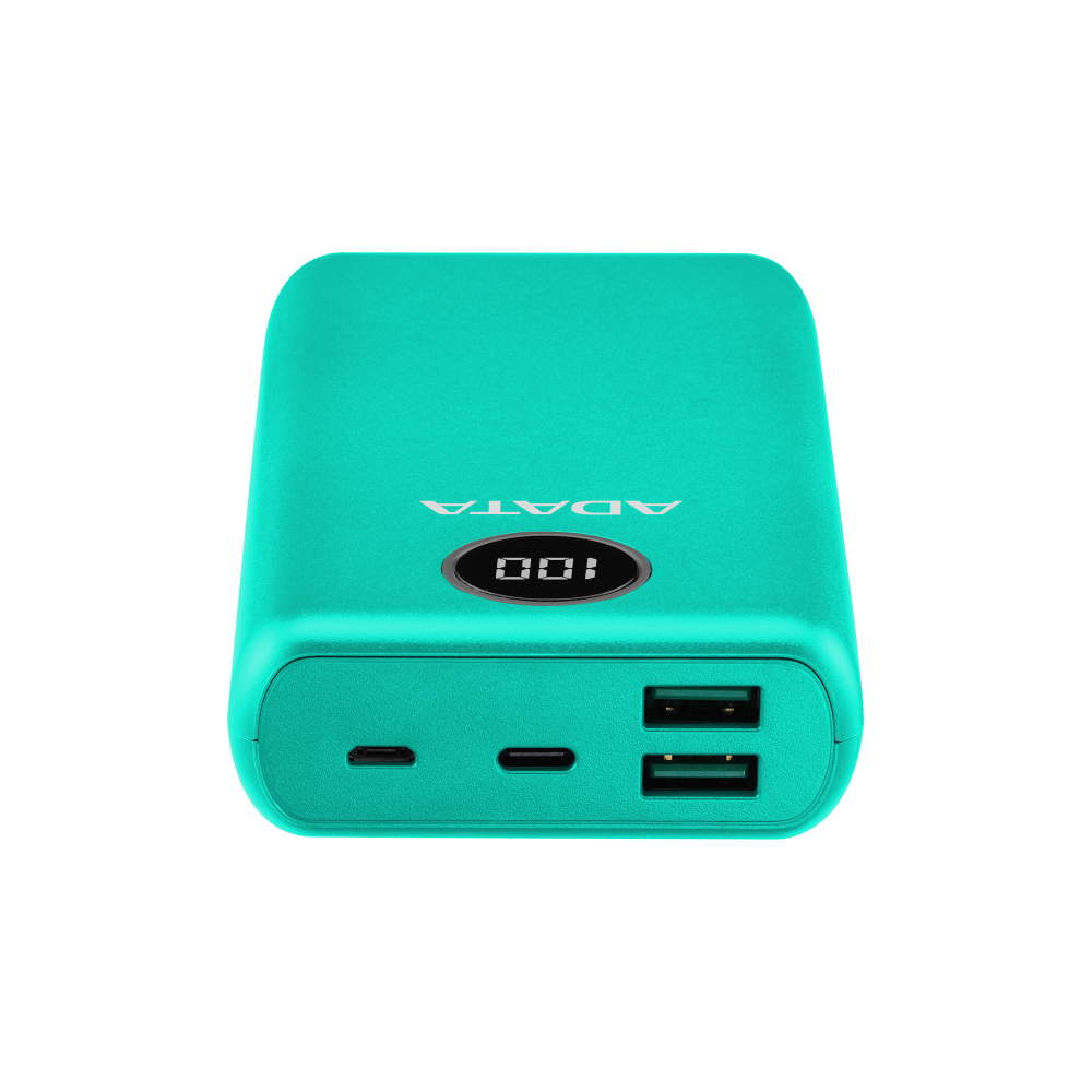 PowerBank ADATA, 20,000 mAh. Compatible con Qualcomm QC 3.0 con Pantalla Digital, Color Verde