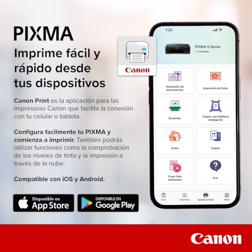 Impresora Canon Multifuncional  Copia, Imprime, Escanea, PIXMA G2110. Usa tinta Continua