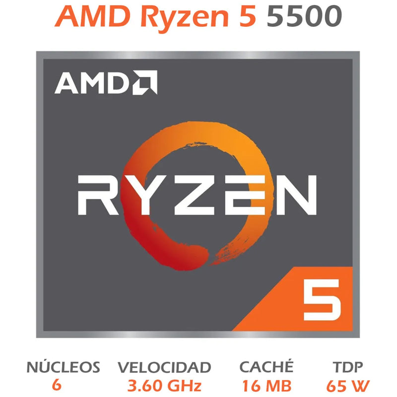 CPU GAMER AMD RYZEN 5 5500 RAM 32GB SSD 960GB RTX 3060 80+