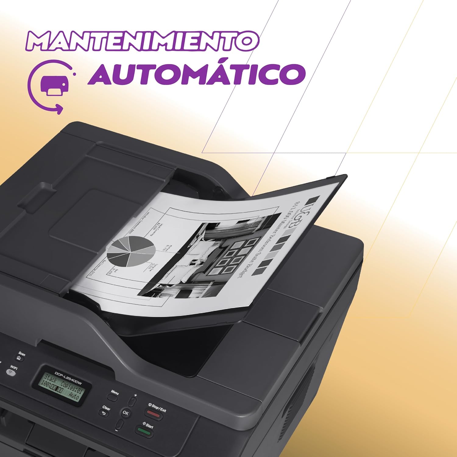 Brother Multifuncional Láser 3 en 1 Impresión, Copiado y Escaneado Duplex