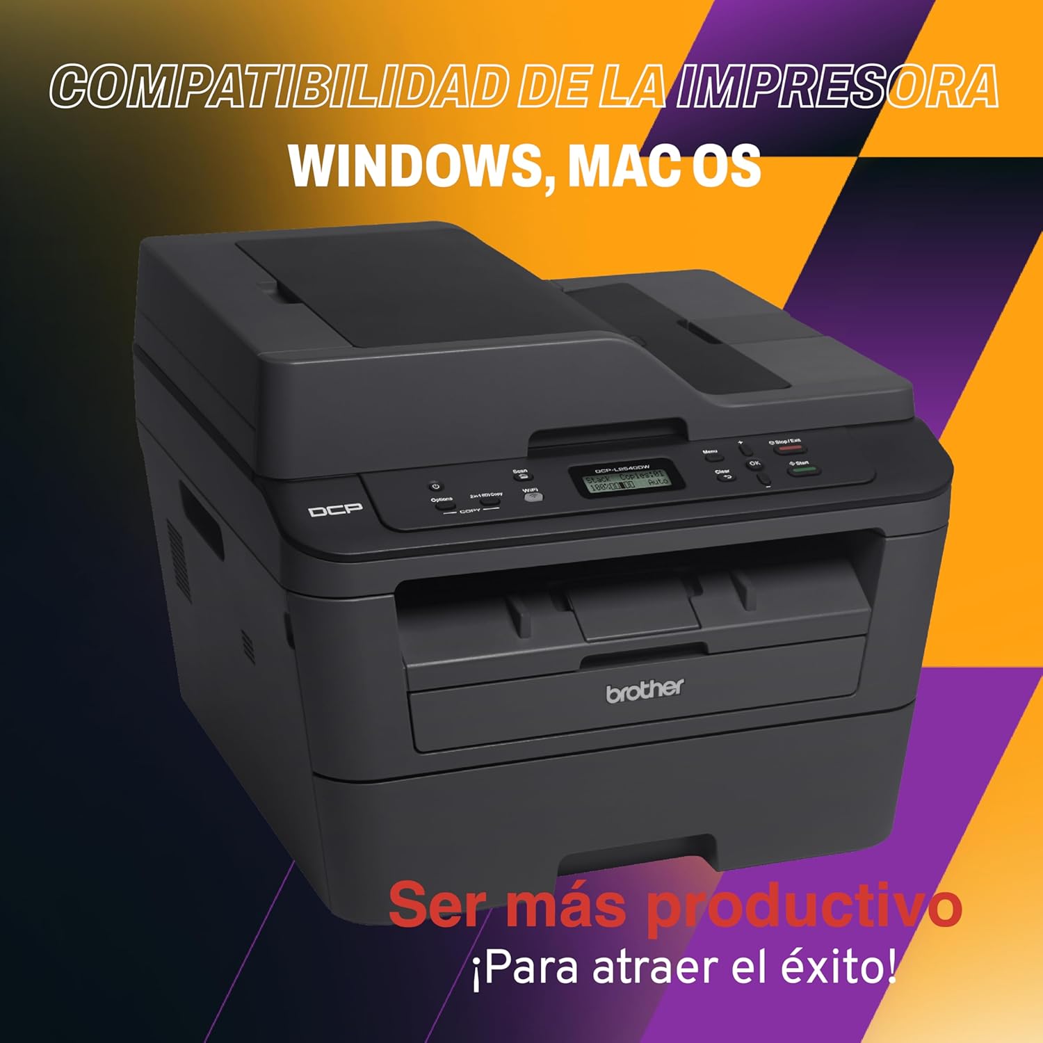 Brother Multifuncional Láser 3 en 1 Impresión, Copiado y Escaneado Duplex