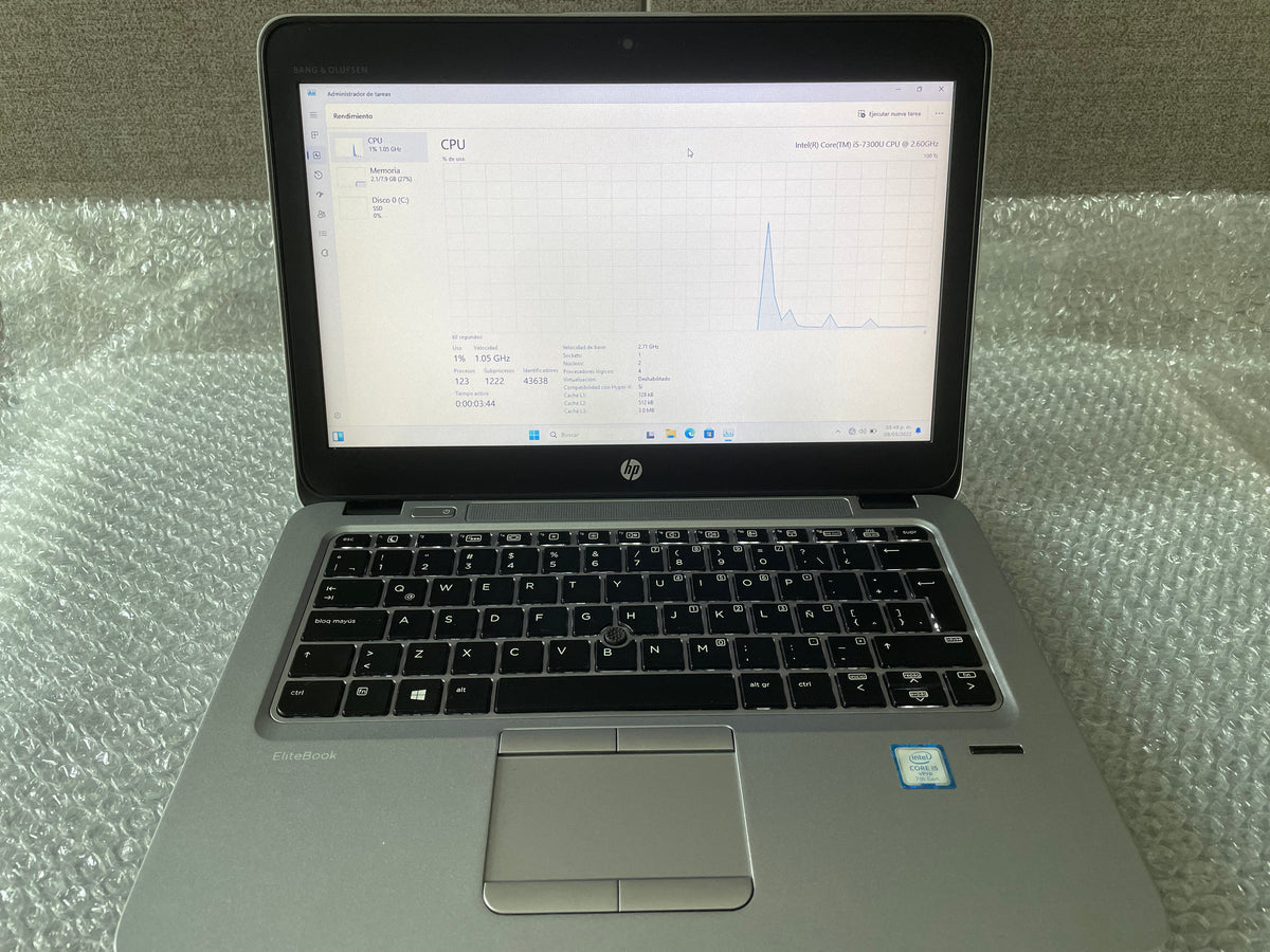 HP EliteBook 820 G4 Core i5-7300U RAM 8GB M.2 256GB Win11 Pro Pantalla 12.5" HD