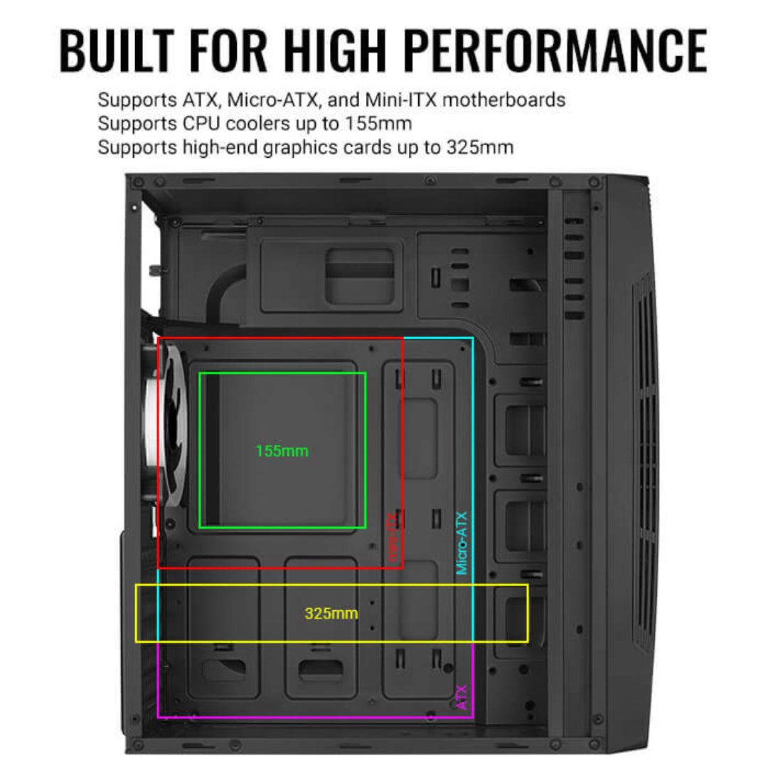 CPU GAMER CORE I7 12700F RX9060 8GB RAM 16GB SSD 1TB WIFI
