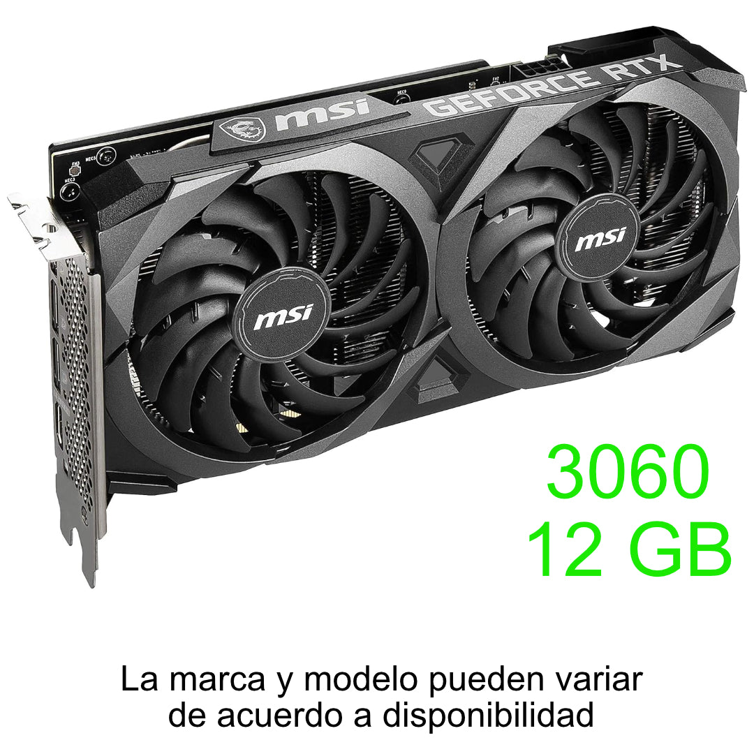 PC GAMER RYZEN 5 7600X RTX 3060 RAM 32GB 2.5TB 24" Curvo