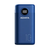 ADATA Powerbank Batería Portátil P10000QCD de Carga Rápida, de 10000 mAh con Pantalla Digital, Color Azul (Modelo AP10000QCD-DGT-CDB)