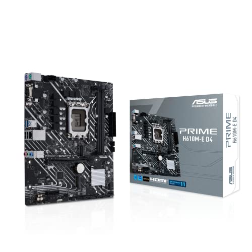 Asus Tarjeta Madre H610 Intel, Prime H610M-E, Intel 12va Gen, LGA 1700, mATX, DDR4, 2 Ranuras M.2, DisplayPort, HDMI