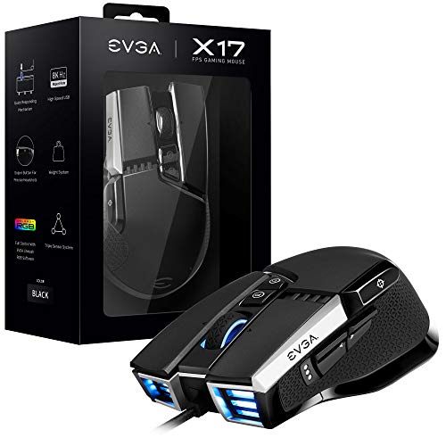 EVGA X17 - Ratón para Juegos, con Cable, Negro. Gris