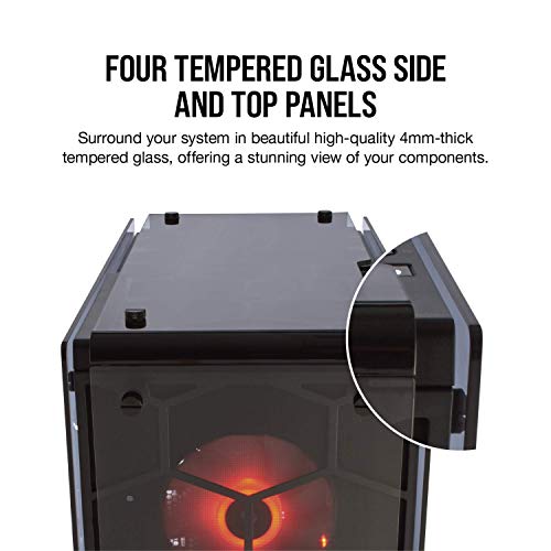 Corsair Crystal 570X Midi-Tower Negro gabinete de computadora - Caja de ordenador (Midi-Tower, PC, Vidrio, Negro, Juego, Ventiladores de la caja)