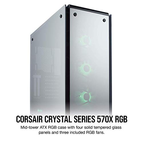 Corsair Crystal 570X Midi-Tower Negro gabinete de computadora - Caja de ordenador (Midi-Tower, PC, Vidrio, Negro, Juego, Ventiladores de la caja)