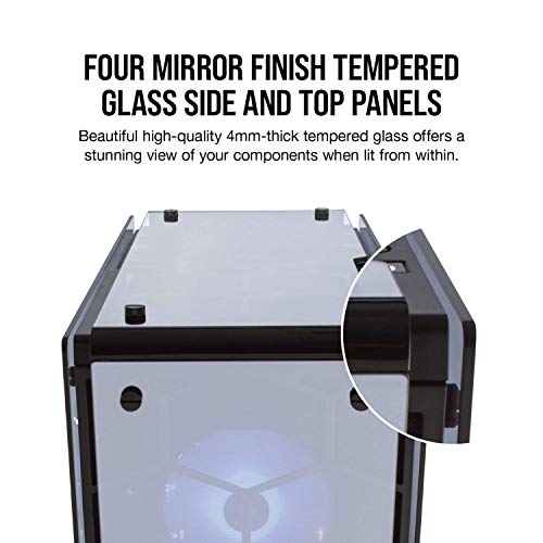 Corsair Crystal 570X Midi-Tower Negro gabinete de computadora - Caja de ordenador (Midi-Tower, PC, Vidrio, Negro, Juego, Ventiladores de la caja)