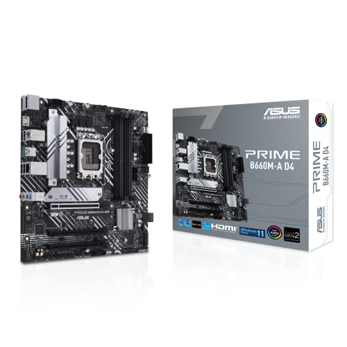 Asus Tarjeta Madre B660 Intel, Prime B660M-A D4, Intel 12va Gen, LGA 1700 Aura Sync