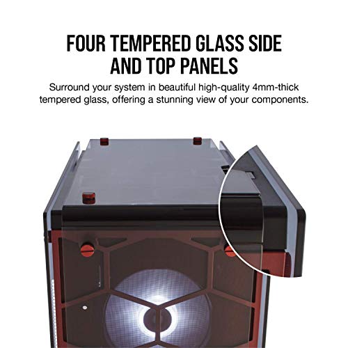 Corsair Crystal 570X Midi-Tower Negro gabinete de computadora - Caja de ordenador (Midi-Tower, PC, Vidrio, Negro, Juego, Ventiladores de la caja)