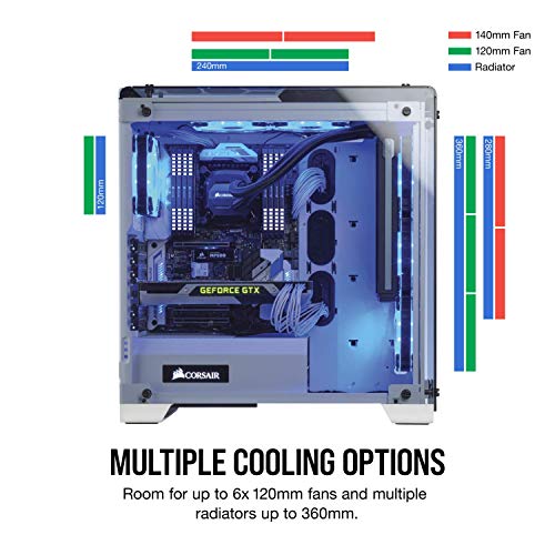 Corsair Crystal 570X Midi-Tower Negro gabinete de computadora - Caja de ordenador (Midi-Tower, PC, Vidrio, Negro, Juego, Ventiladores de la caja)