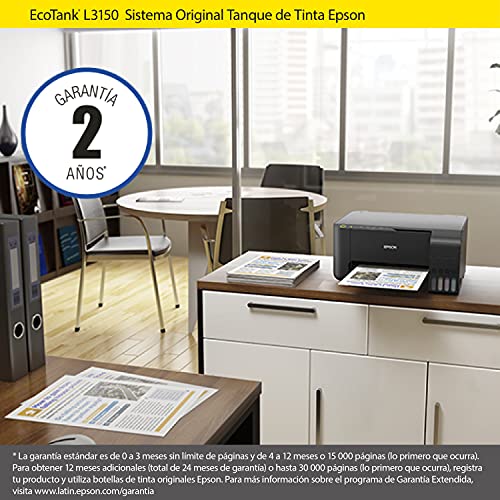 Impresora Epson Multifuncional Ecotank L3150, tanque de tinta a color con Wi-Fi Direct