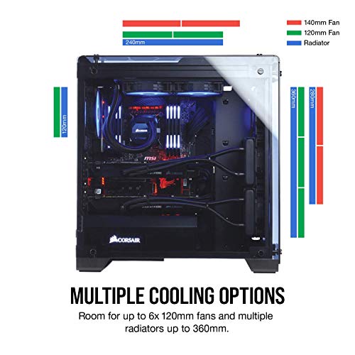 Corsair Crystal 570X Midi-Tower Negro gabinete de computadora - Caja de ordenador (Midi-Tower, PC, Vidrio, Negro, Juego, Ventiladores de la caja)