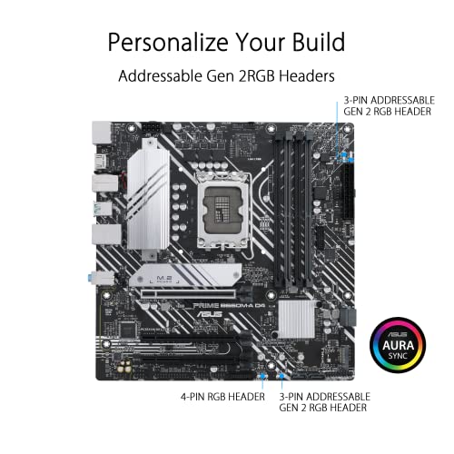 Asus Tarjeta Madre B660 Intel, Prime B660M-A D4, Intel 12va Gen, LGA 1700 Aura Sync