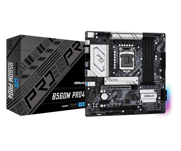 TARJETA MADRE ASROCK B560M PRO4 DDR4 RGB SOC 1200 10 Y 11 VA GEN